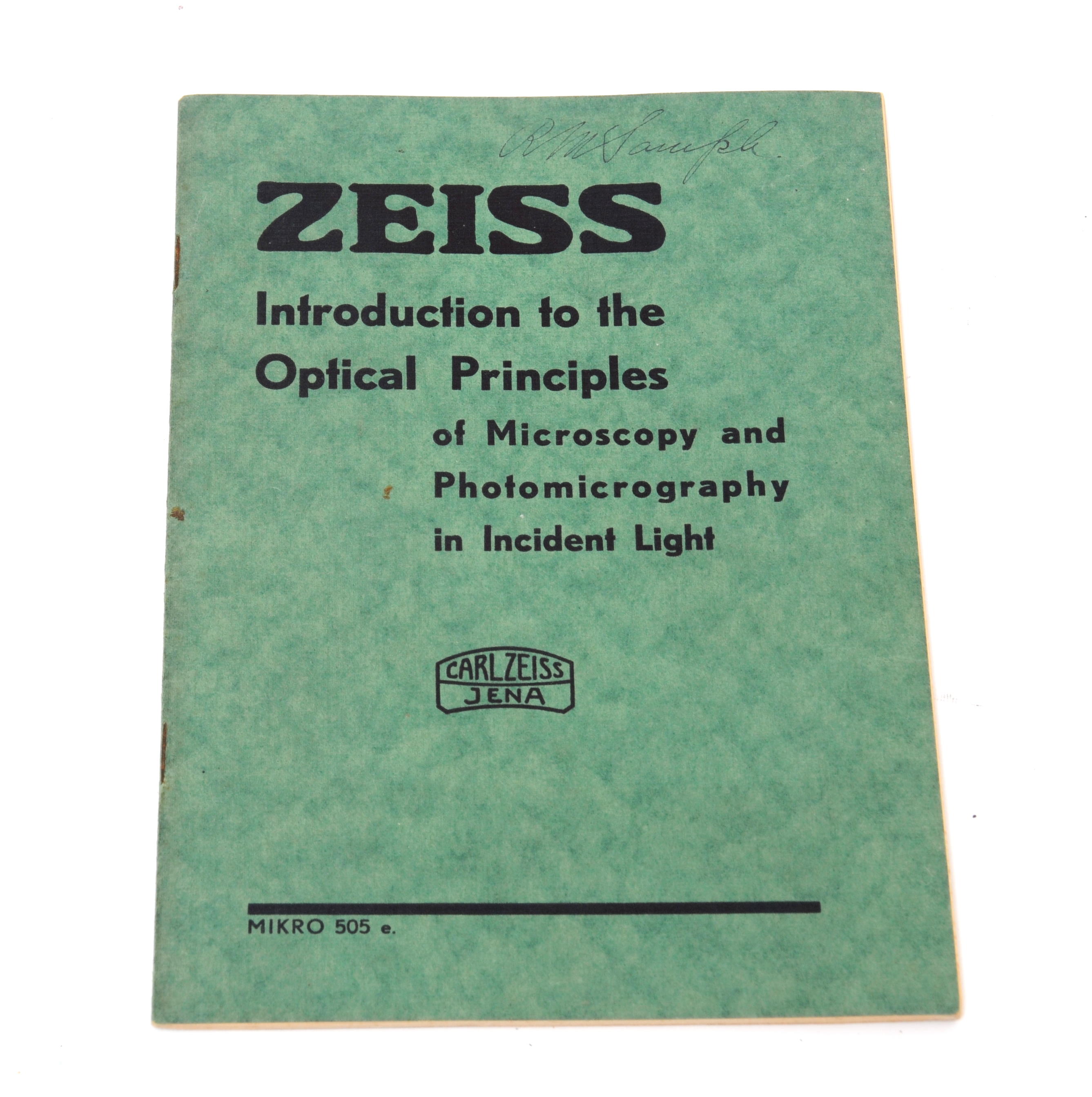CARL ZEISS JENA Introduction to the Optical Principles of Microscopy