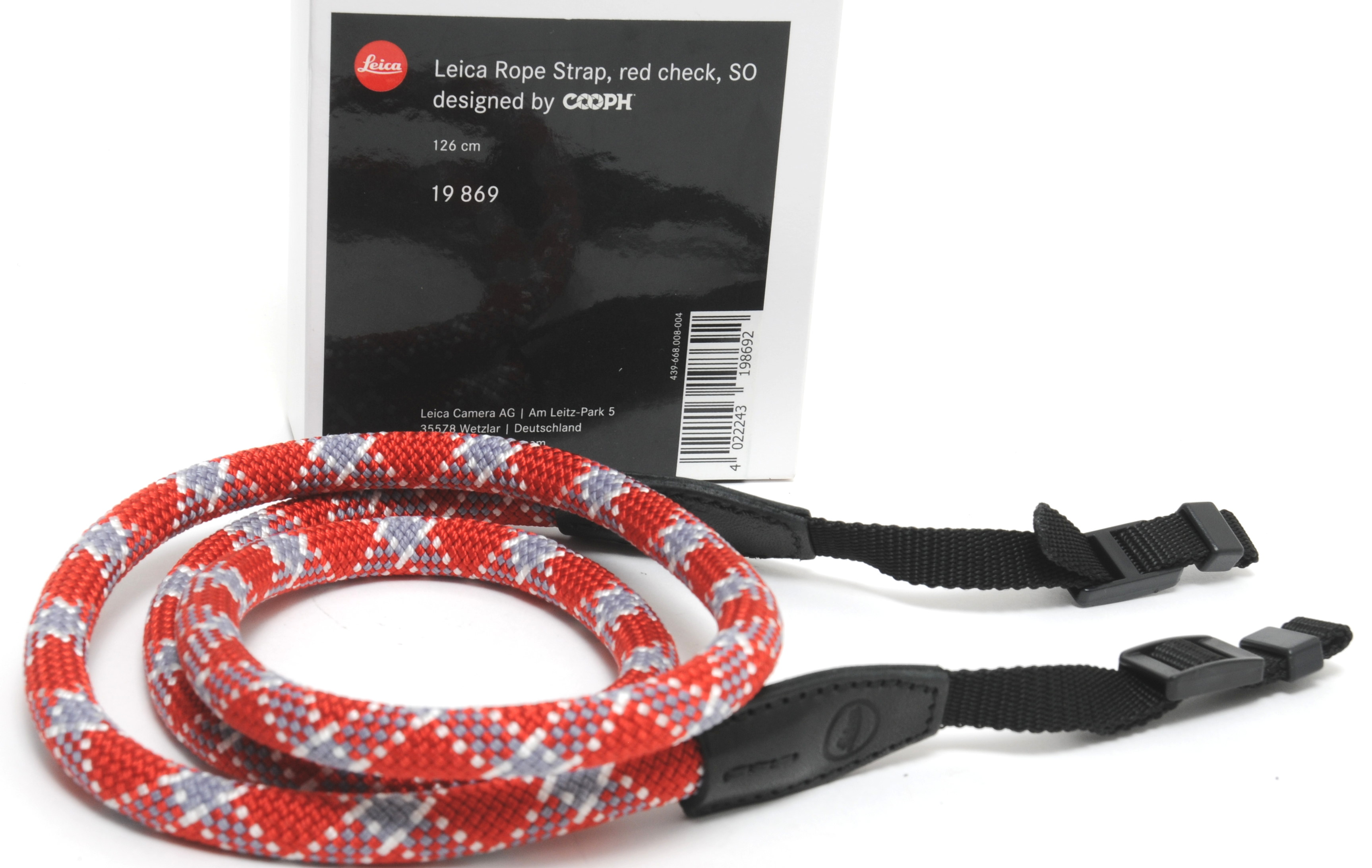 Leica Rope Strap SO Red Check 126cm strap by COOPH 19869 | eBay
