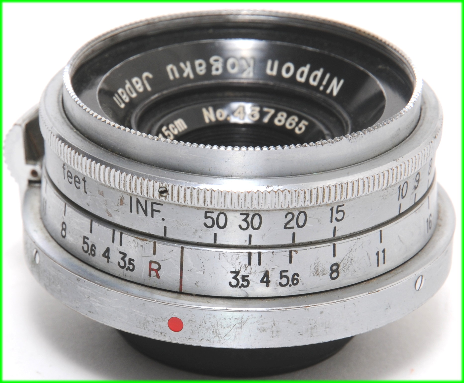 Vintage Nippon Kogaku W-Nikkor C 3.5/3.5cm lens for Nikon